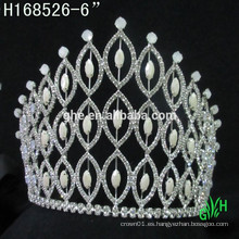 Nueva corona del Rhinestone de los diseños, tiara nupcial del desfile de la corona del rhinestone de la manera